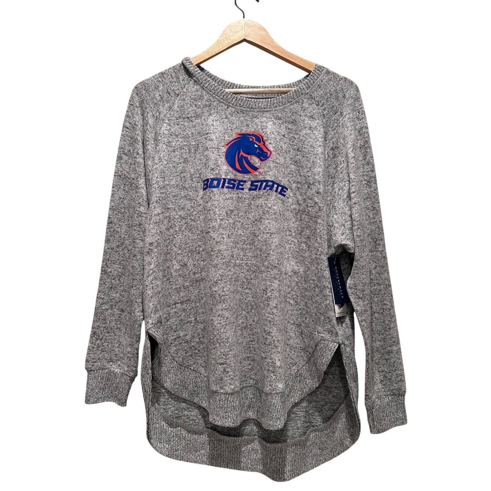 NWT Boxercraft Women's Gray Boise State Broncos Oversized Cuddle Sweatshirt M
